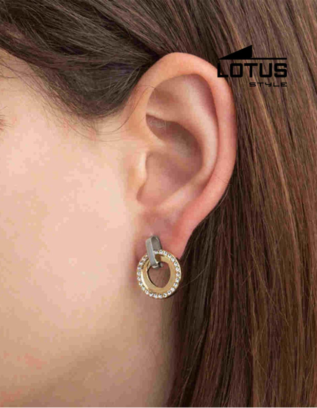 LOTUS STYLE STAINLESS STEEL EARRINGS